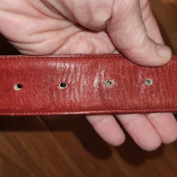 VINTAGE COACH RED LEATHER BELT SIZE LARGE 35-36" - Picture 15 of 16